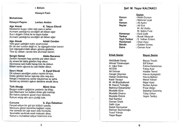 Hüseynî Fasıl Beraber ve Solo Şarkılar